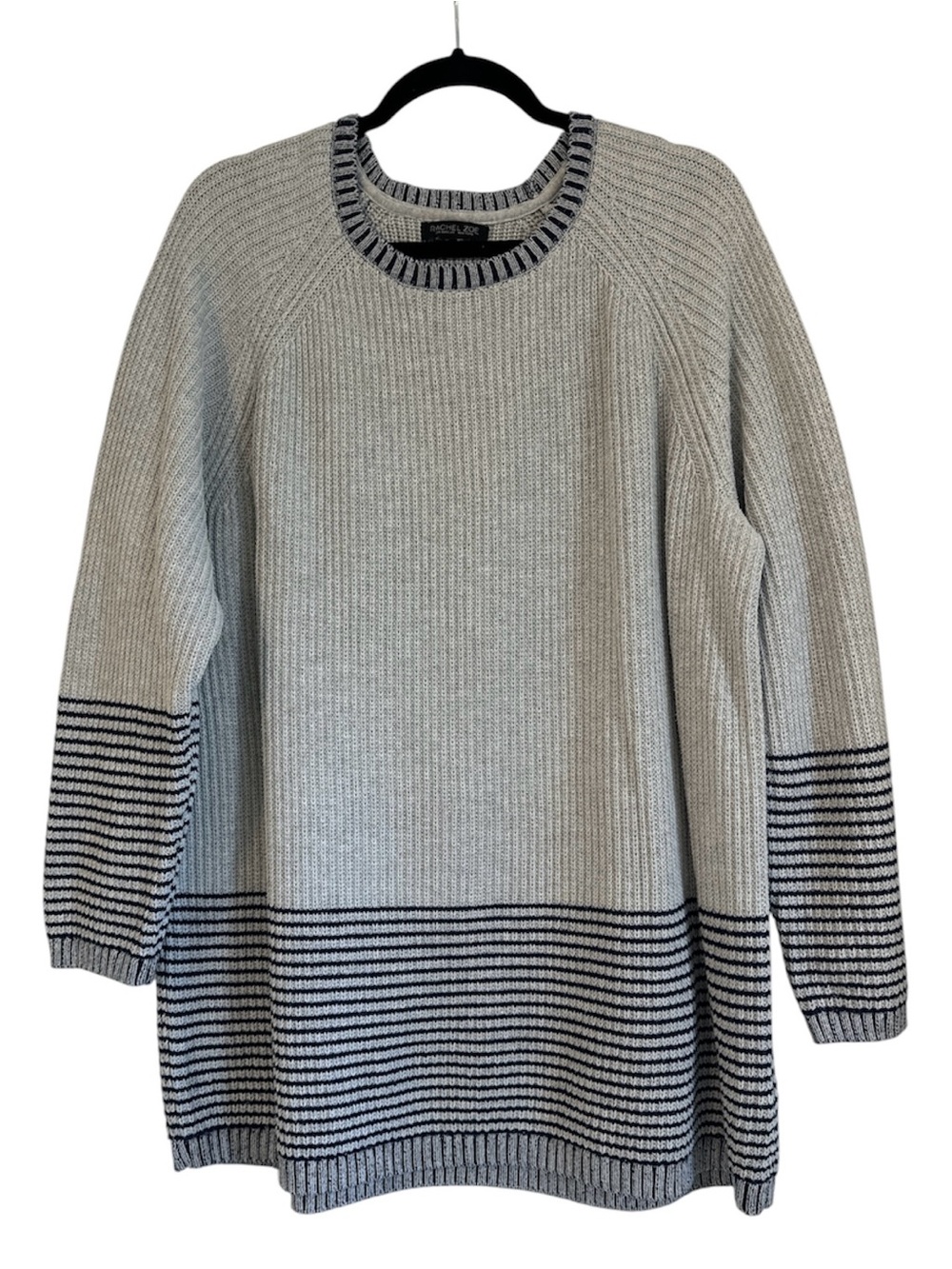 Rachel Zoe | Grey & Navy Stripe Sweater | Size 1X